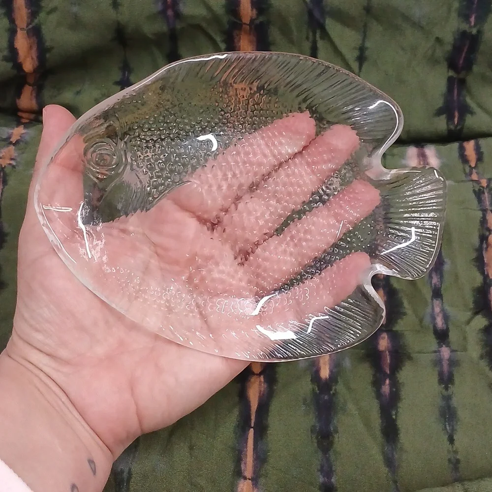 Vintage 1970's French Small Arcoroc Clear Glass Dish Catchall